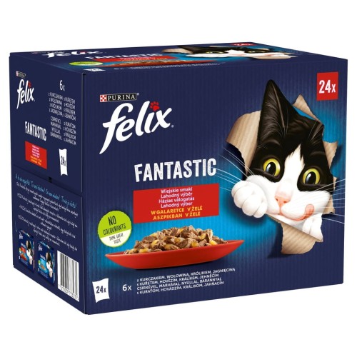 Felix Fantastic Karma dla kotów wiejskie smaki w galaretce 24 x 85g