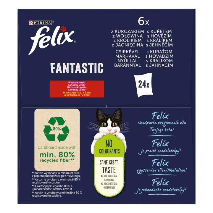 Felix Fantastic Karma dla kotów wiejskie smaki w galaretce 24 x 85g