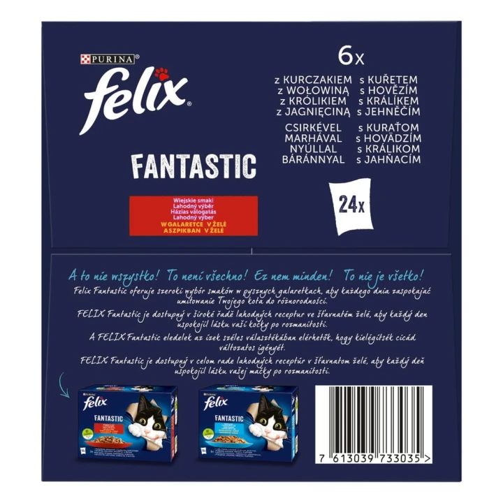 Felix Fantastic Karma dla kotów wiejskie smaki w galaretce 24 x 85g