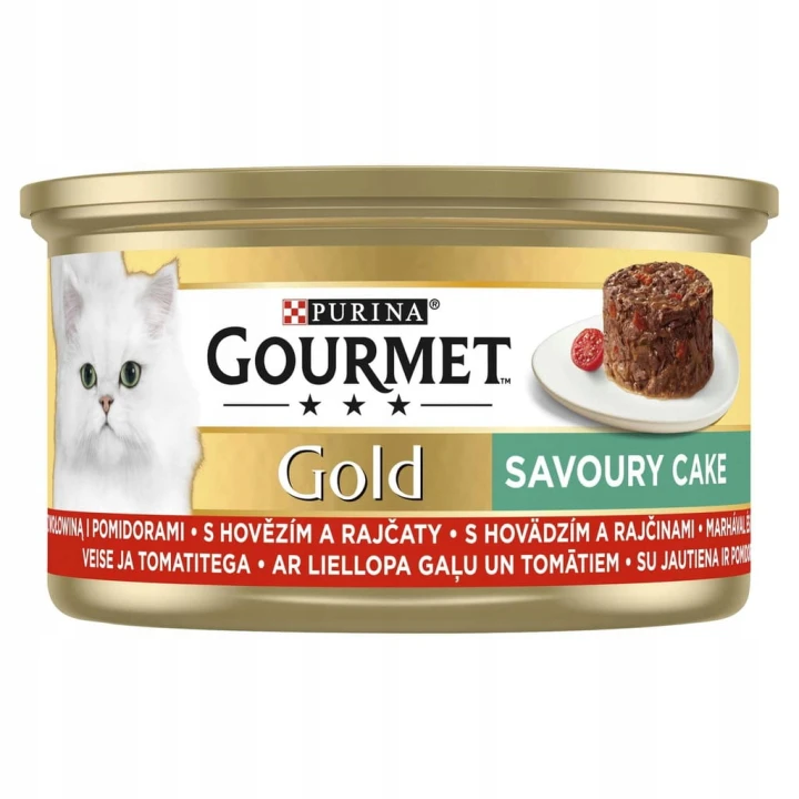 Gourmet Gold Savoury cake mokra karma dla kota wołowina pomidory 85g