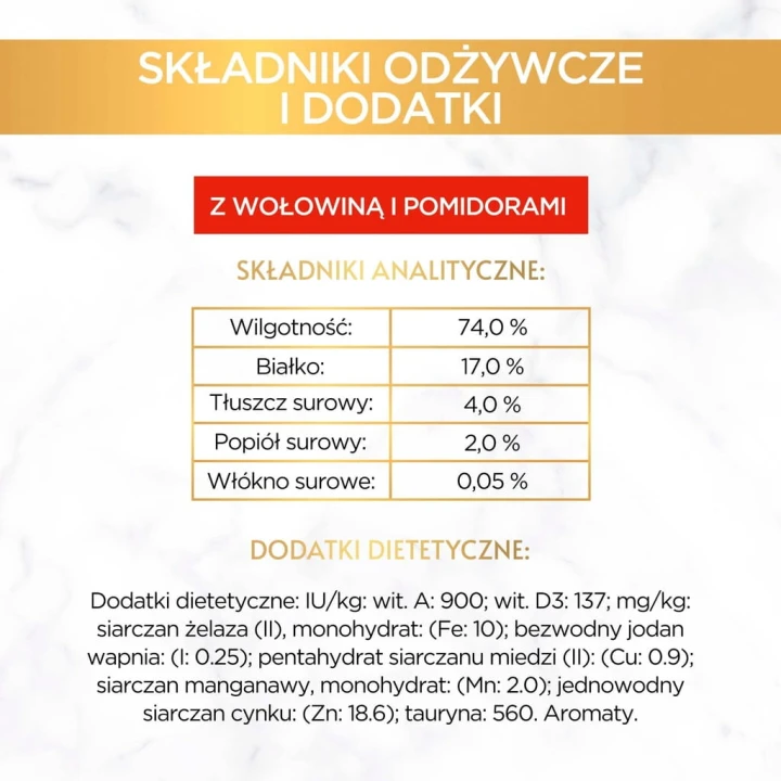 Gourmet Gold Savoury cake mokra karma dla kota wołowina pomidory 85g