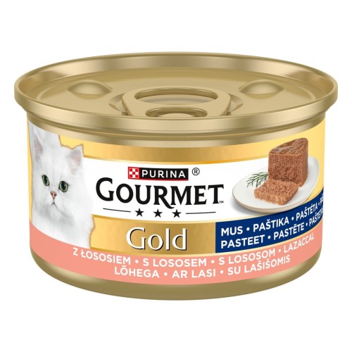 Gourmet Gold Karma mokra dla dorosłych kotów mus z łososiem 85 g