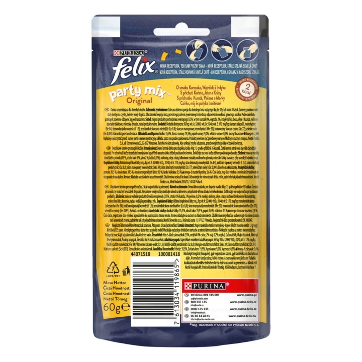 Przysmak FELIX PARTY MIX Dla Kota Purina 60g