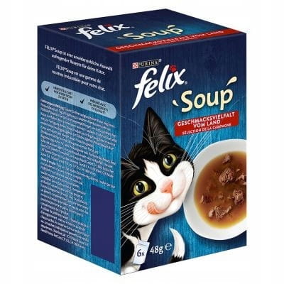 Felix Soup Original 6x48g Uzupełniająca Karma Dla Kota Mix 3 Smaków