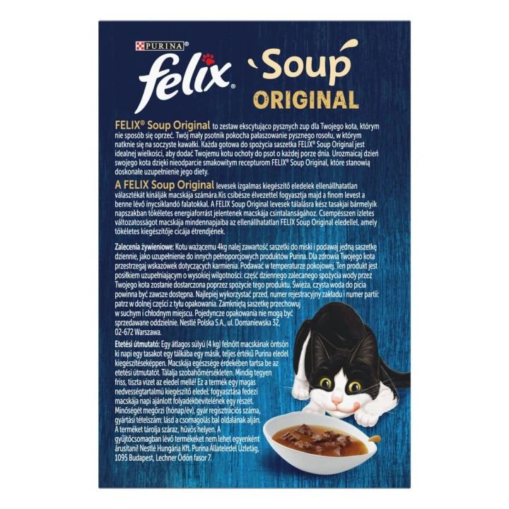 Felix Soup Original 6x48g Uzupełniająca Karma Dla Kota Mix 3 Smaków