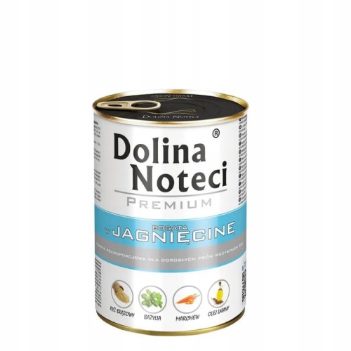 Mokra karma dla psa Dolina Noteci Premium bogata w jagnięcinę 400g