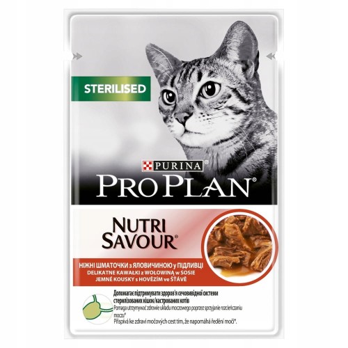 PRO PLAN Sterilised Maintenance Karma dla kotów z wołowiną w sosie 85 g