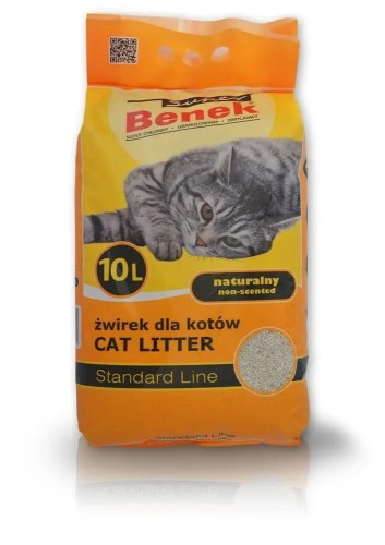 Żwirek dla kota Super Benek bezpyłowy bezzapachowy zbrylający 10 l