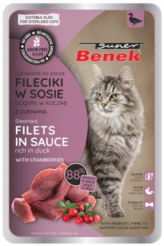Super Benek Bezzbożowe fileciki Kaczka 85g dla kota