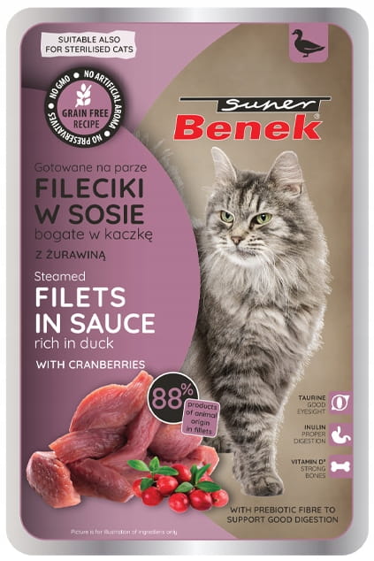 Super Benek Bezzbożowe fileciki Kaczka 85g dla kota