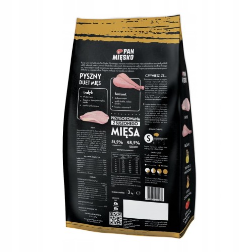 Karma dla psa Pan Mięsko indyk z bażantem 3kg