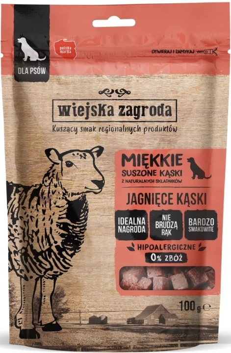 Wiejska Zagroda przysmak dla psa naturalne miękkie kąski jagnięce 100g