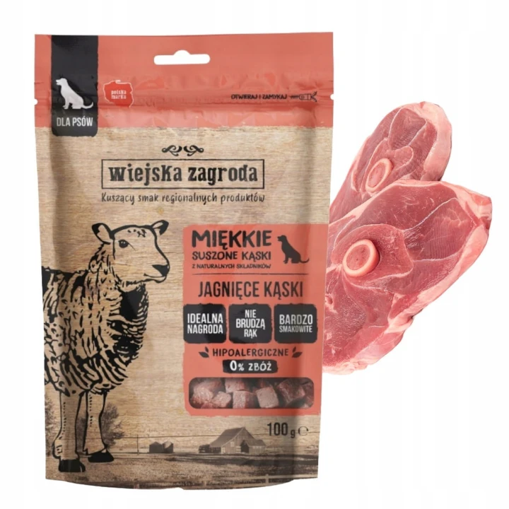 Wiejska Zagroda przysmak dla psa naturalne miękkie kąski jagnięce 100g