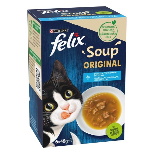 Felix Soup Original Karma Dla Kota 6x48g Rybne Smaki Dorsz Tuńczyk Płastuga