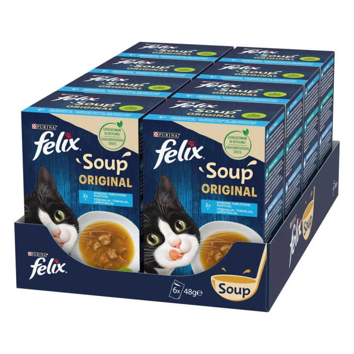 Felix Soup Original Karma Dla Kota 6x48g Rybne Smaki Dorsz Tuńczyk Płastuga