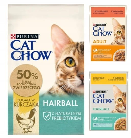 Cat chow Hairball odkłaczająca karma plus 2 saszetki