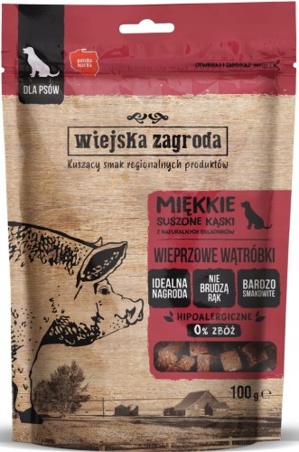 Wiejska Zagroda przysmak dla psa wieprzowe wątróbki 100 g