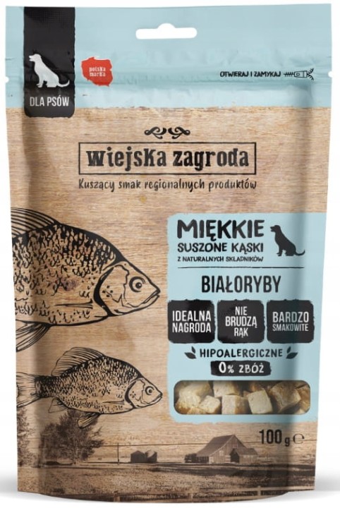 Wiejska Zagroda przysmak dla psa naturalne miękkie kąski białoryby 100 g
