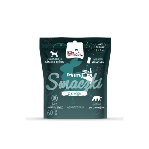 Syta micha MINI smaczki suszone z królika do tresury i treningu 60g