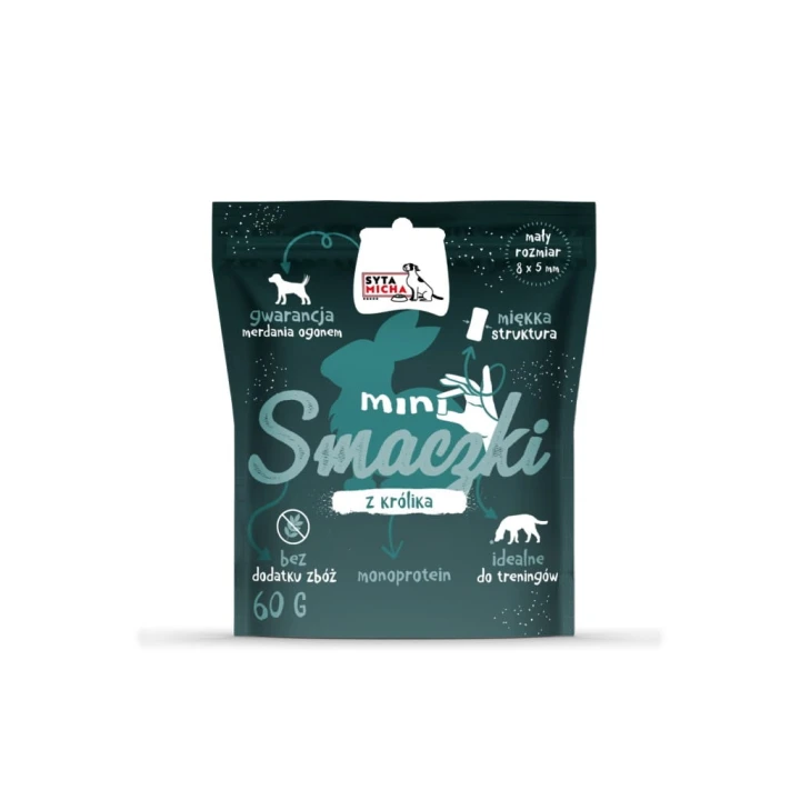 Syta micha MINI smaczki suszone z królika do tresury i treningu 60g