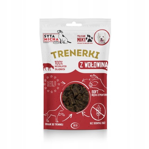 Syta Micha Trenerki naturalne przysmaki treningowe dla psa z wołowiną 80g