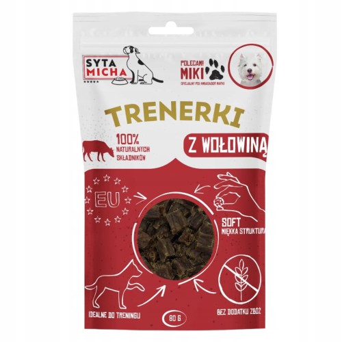 Syta Micha Trenerki naturalne przysmaki treningowe dla psa z wołowiną 80g