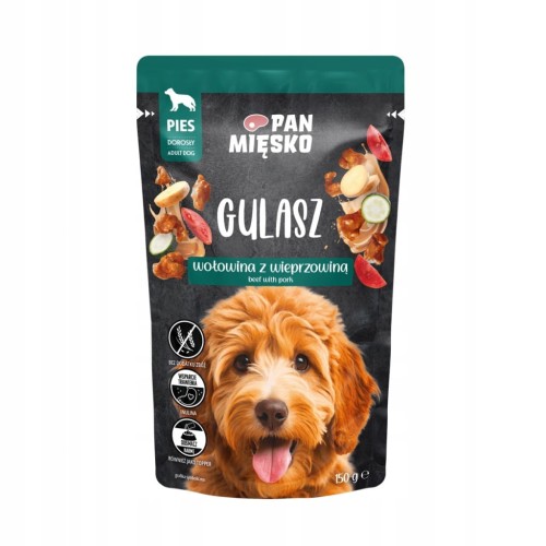 Pan Mięsko Karma mokra dla psa Gulasz wołowy z wieprzowiną (dorosły) 150g