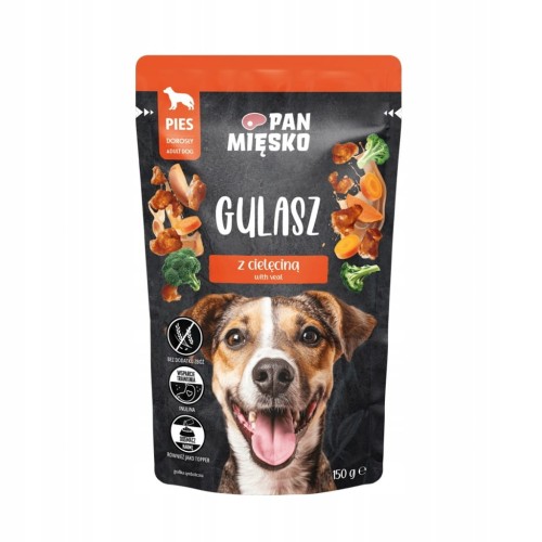 Pan Mięsko karma mokra dla psa gulasz z indykiem i cielęciną (dorosły) 150g