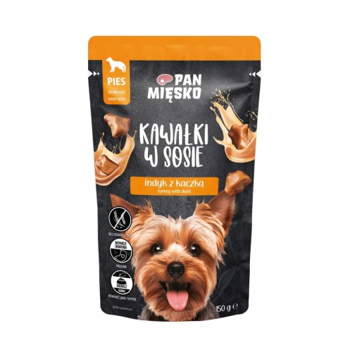 Pan Mięsko mokra karma dla psa indyk z kaczką saszetka 150g