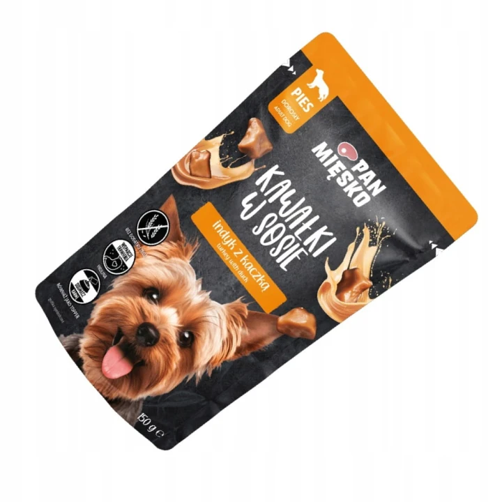 Pan Mięsko mokra karma dla psa indyk z kaczką saszetka 150g