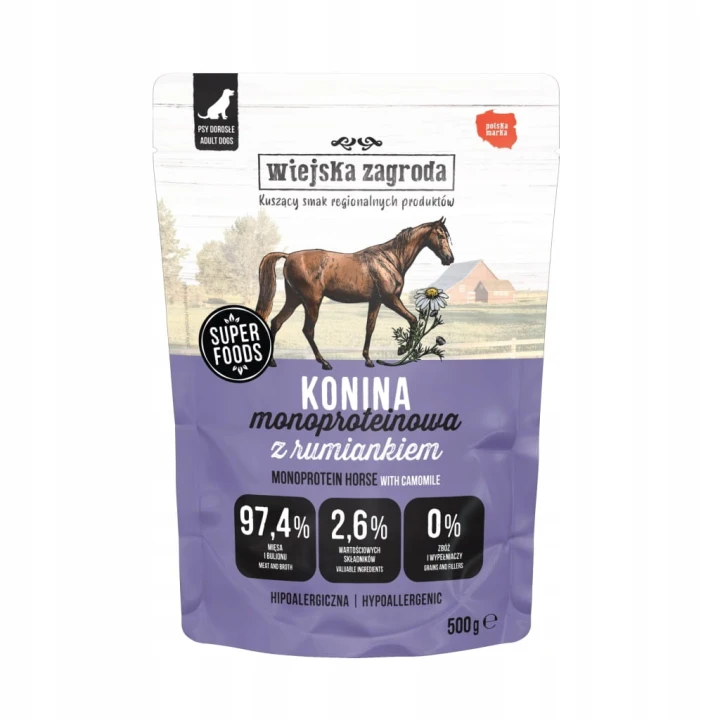 Wiejska Zagroda karma mokra dla psa monobiałkowa konina 500 g