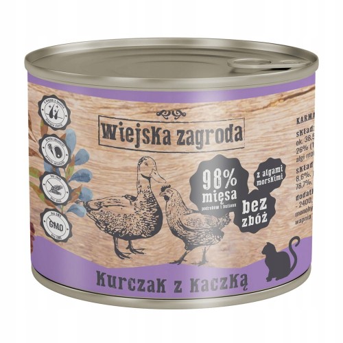 Wiejska Zagroda Karma mokra dla kota Kurczak z kaczką 200g