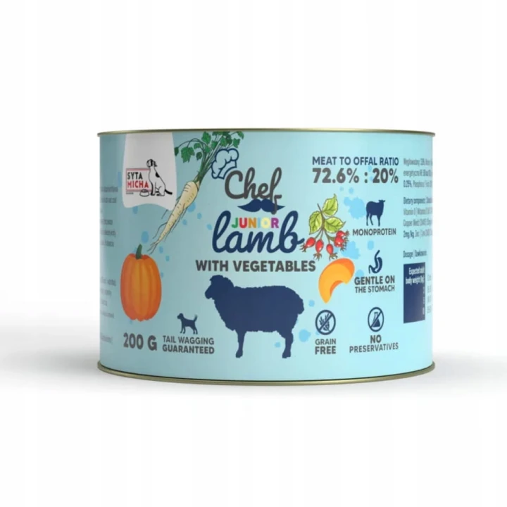 Syta Micha CHEF karma mokra JUNIOR jagnięcina 0,2 kg