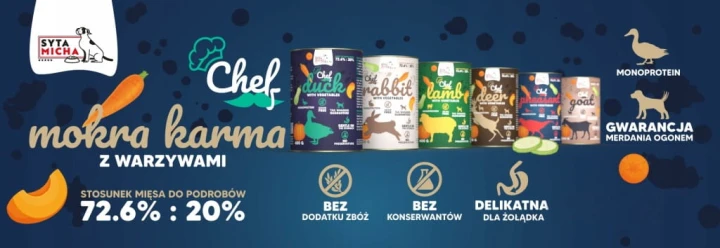 Syta Micha CHEF karma mokra dla psa Jagnięcina z warzywami 200g
