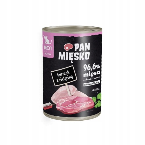 Pan Mięsko mokra karma dla kociąt kurczak z cielęciną 400g