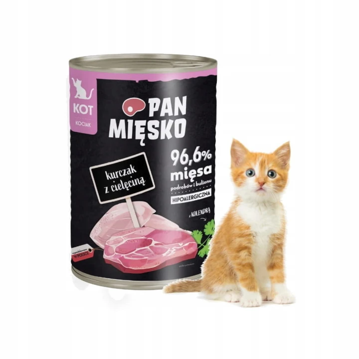 Pan Mięsko mokra karma dla kociąt kurczak z cielęciną 400g
