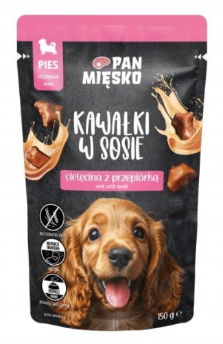 Pan Mięsko karma mokra dla szczeniąt cielęcina z przepiórką 150g