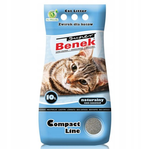 Żwirek dla kota Super Benek COMPACT NATURALNY 10l