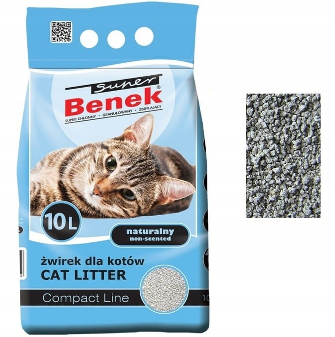 Żwirek dla kota Super Benek COMPACT NATURALNY 10l