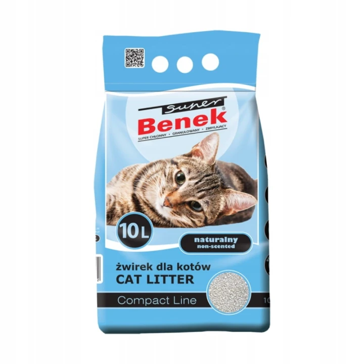 Żwirek dla kota Super Benek COMPACT NATURALNY 10l