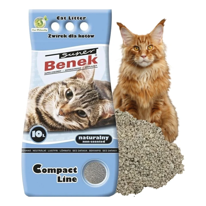 Żwirek dla kota Super Benek COMPACT NATURALNY 10l