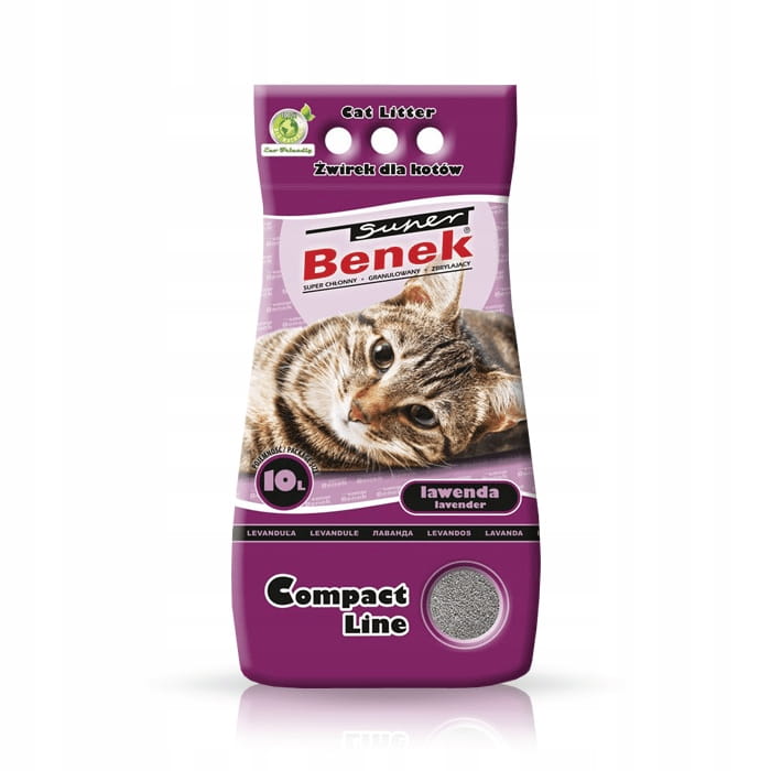 Żwirek dla kota Super Benek Compact Lawenda 5L