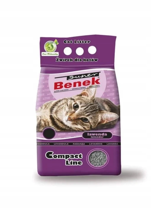 Żwirek dla kota Super Benek Compact Lawenda 5L