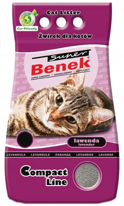Żwirek dla kota Super Benek Compact Lawenda 5L